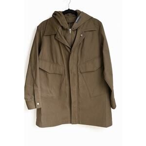 WE-AR4 100% Cotton Utility Hooded Jacket | Deep Khaki Brown | Size Small